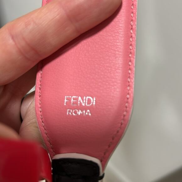 FENDI Vitello Dolce Fun Fair Metal Studded Strap You Black Multicolor - Picture 11 of 16